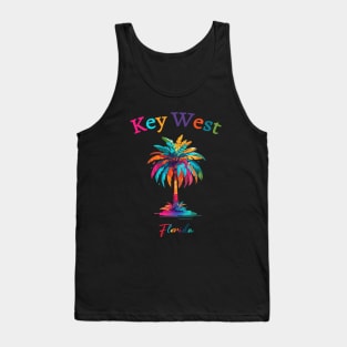 Key West Watercolor Palm Tree Tank Top